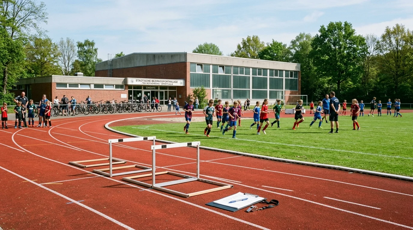 Symbolbild: Vielfältige Vereins- und Sportanlage für alle Generationen (KI-generiert)
